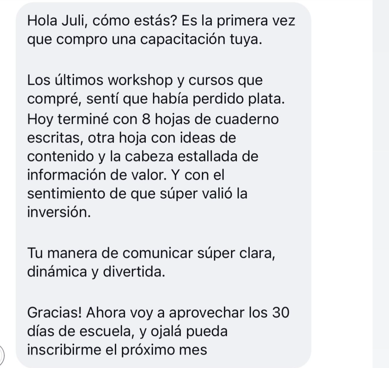 Testimonio alumno